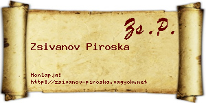 Zsivanov Piroska névjegykártya