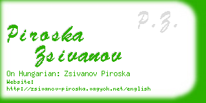 piroska zsivanov business card